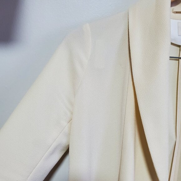 WILFRED Aritzia Chevalier Blazer Open Front Crepe Shawl Collar Cream Women's 0 - Picture 4 of 14